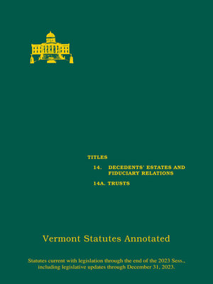 cover image of Vermont Statutes Annotated